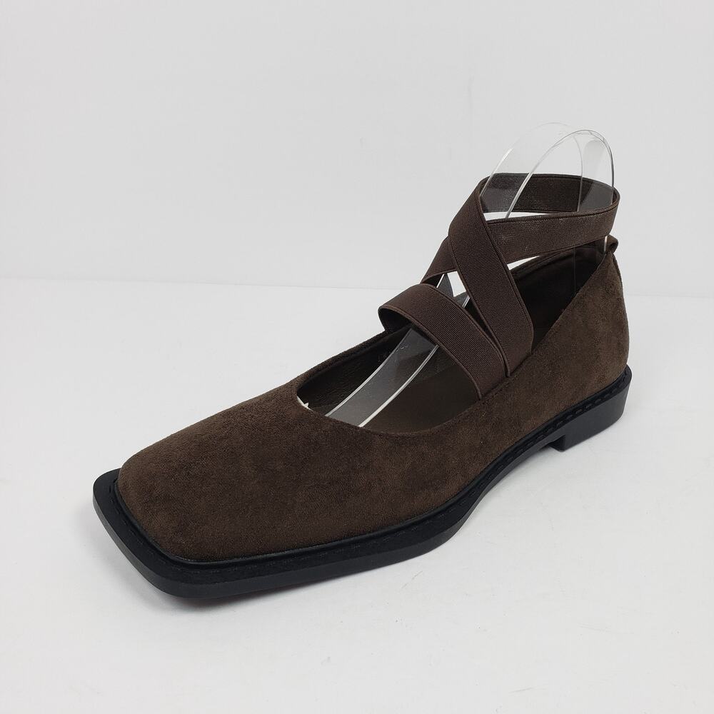 Glamorous Womens Size 10 Brown Micro Ankle Band Square Toe Mary Jane Shoes - Picture 2 of 14